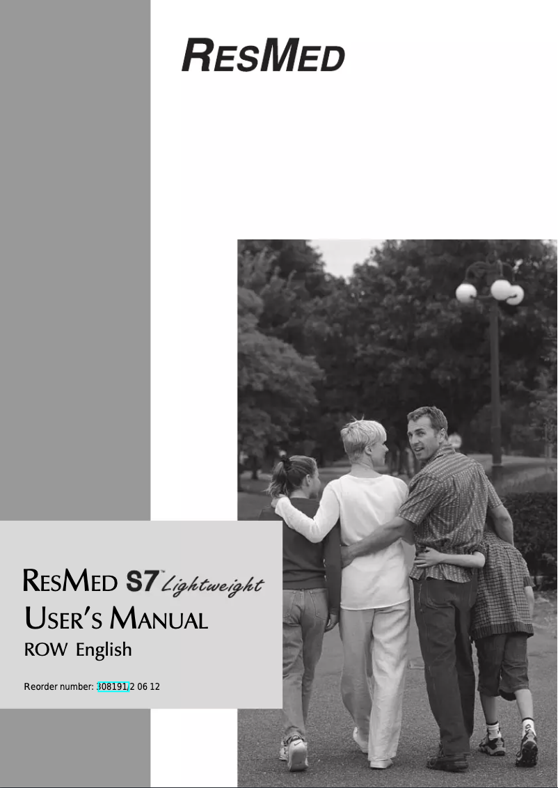 Page 1 de la notice Manuel utilisateur ResMed S7