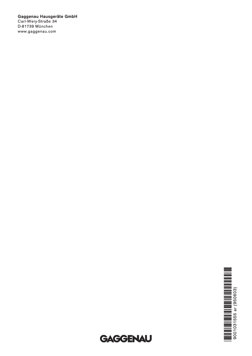 Page n°1 - Manuel utilisateur Gaggenau AW230190