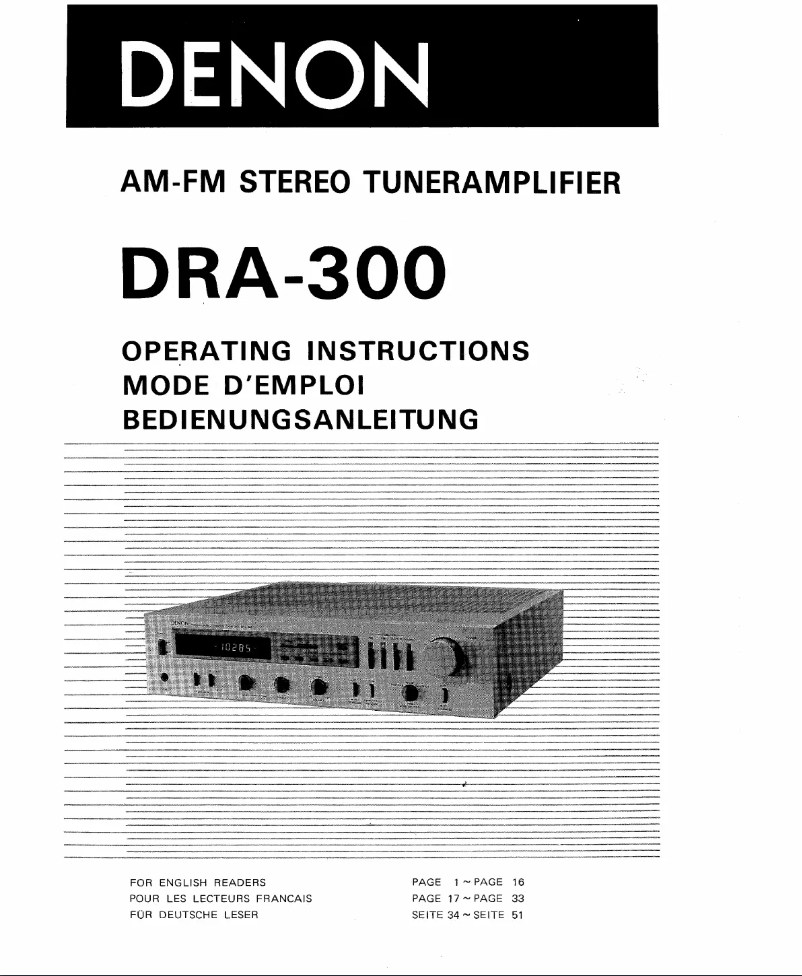 Page n°1 - Manuel utilisateur Denon DRA-300