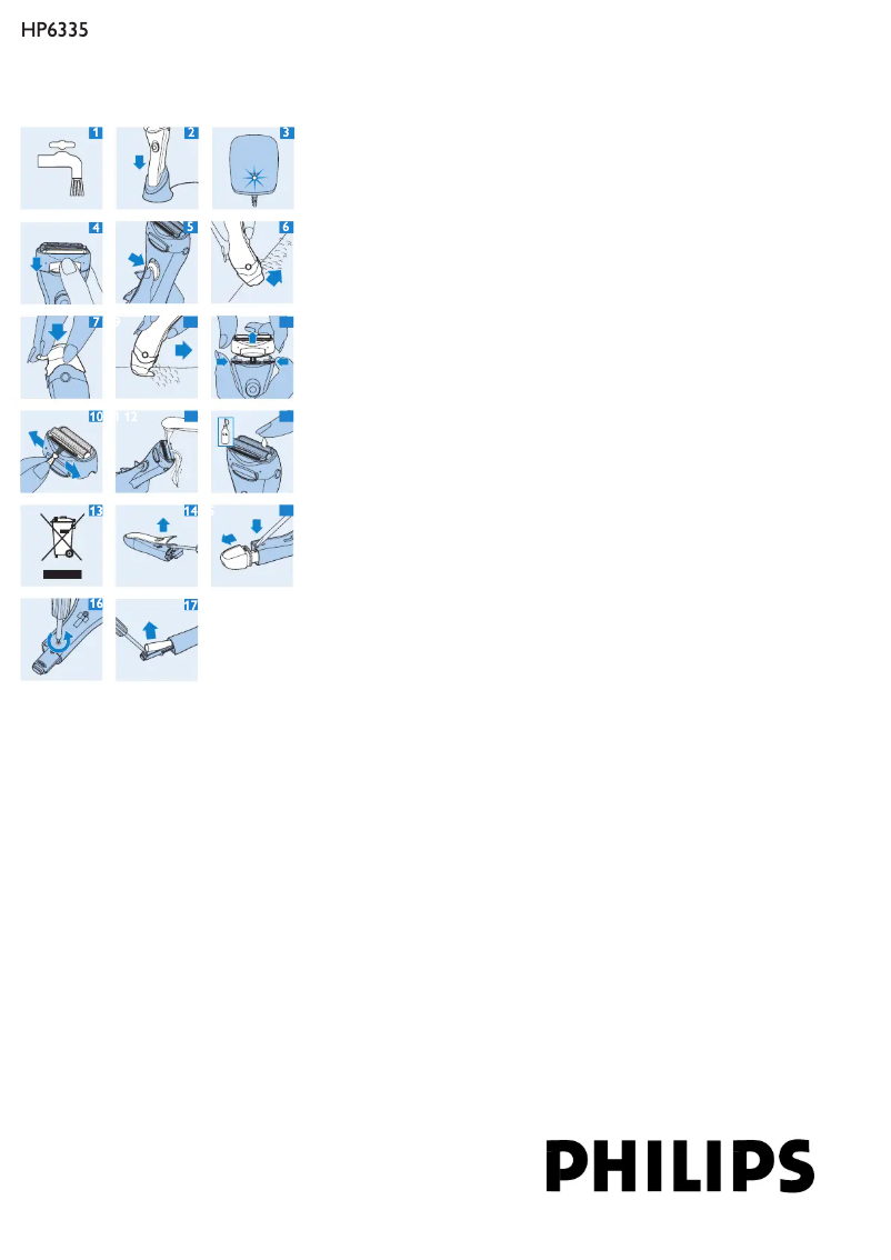 Page 1 de la notice Manuel utilisateur Philips Ladyshave Double Contour HP6335