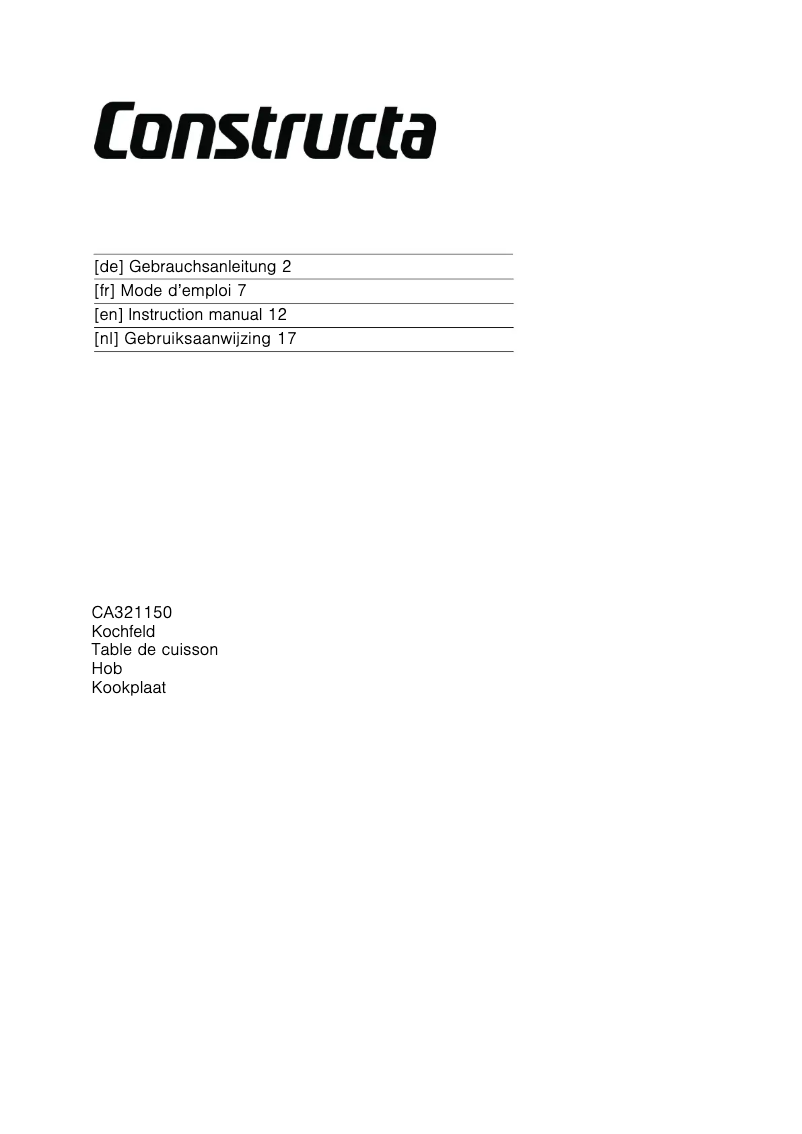 Image de la première page du manuel de l'appareil CA321150
