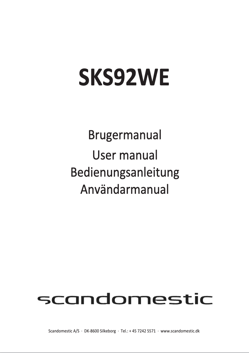 Page n°1 - Manuel utilisateur Scandomestic SKS92WE