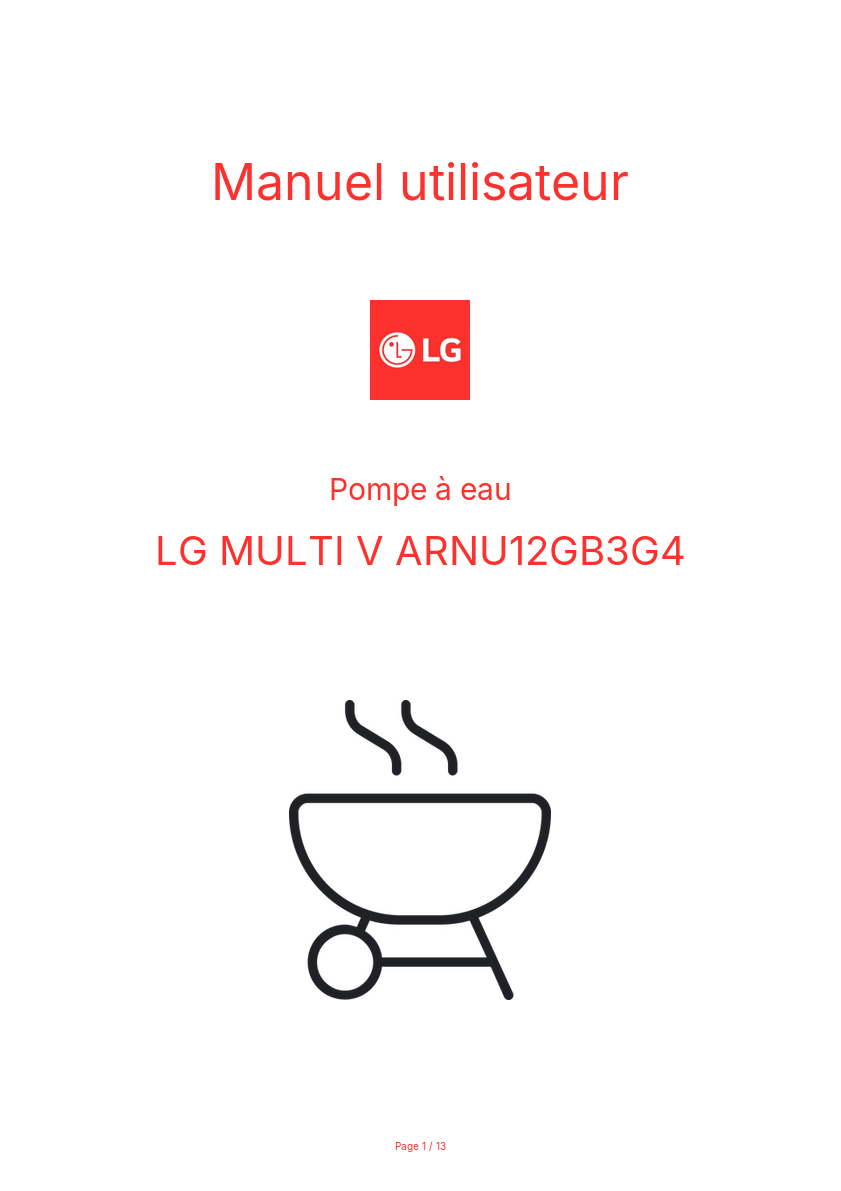Page n°1 - Manuel utilisateur LG MULTI V ARNU12GB3G4