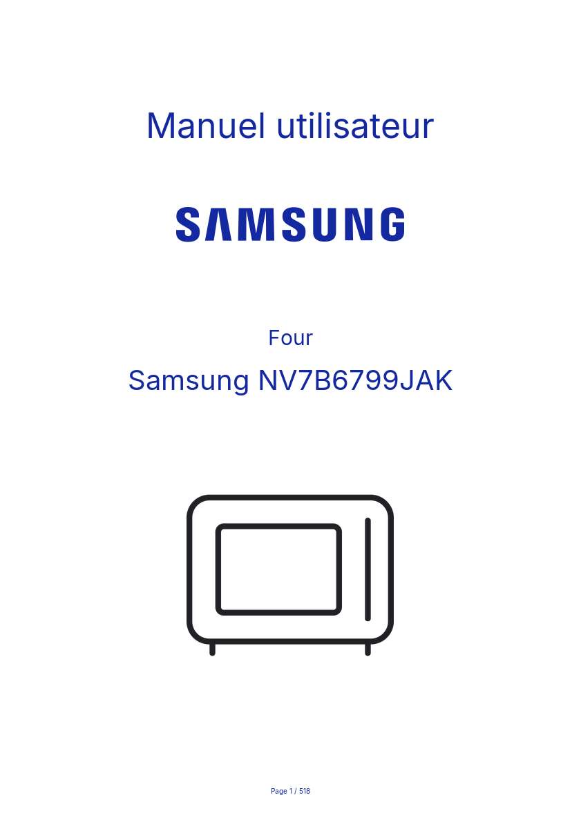 Page n°1 - Manuel utilisateur Samsung NV7B6799JAK