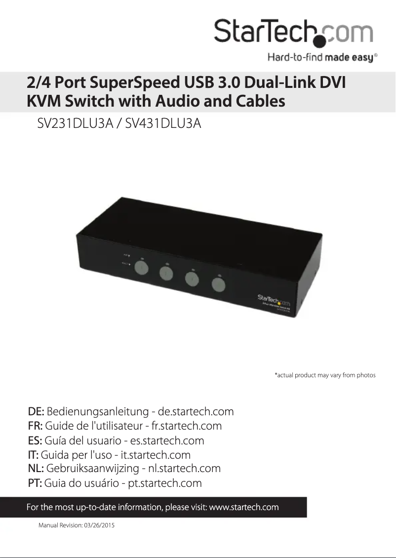 Page n°1 - Manuel utilisateur StarTech.com SV231DLU3A