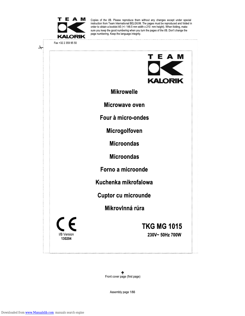 Página 1 del manual Manual de usuario Kalorik TKG MG 1015