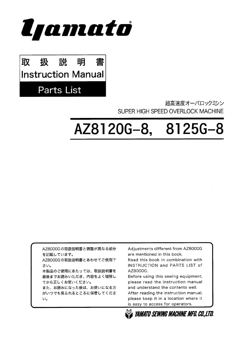 Página 1 del manual Manual de usuario Yamato AZ8125G-8