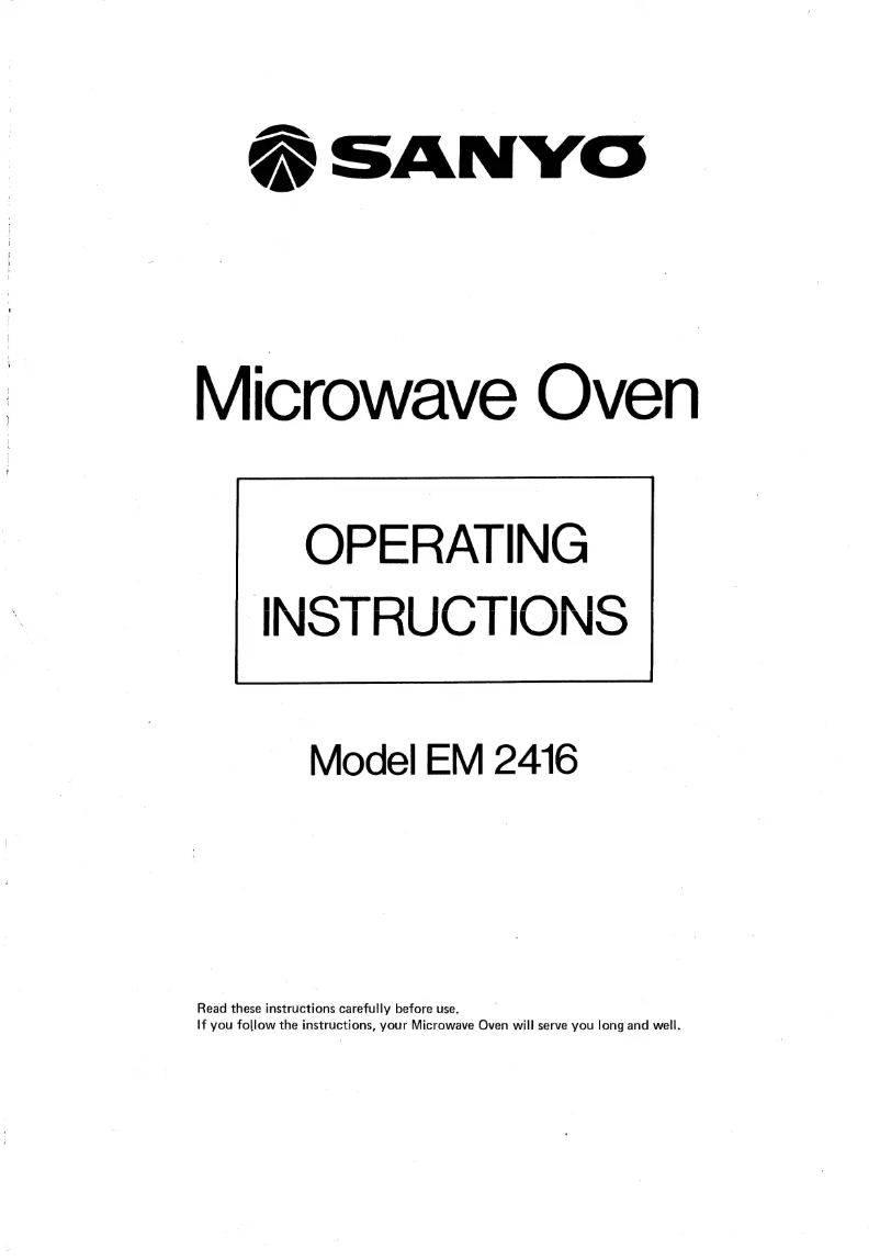 Page n°1 - Manuel utilisateur Sanyo EM-2416