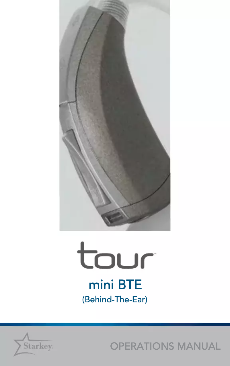 Page n°1 - Manuel utilisateur Starkey Tour mini BTE