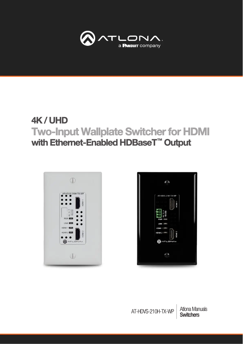 Page 1 de la notice Manuel utilisateur Atlona AT-HDVS-210H-TX-WP-KIT