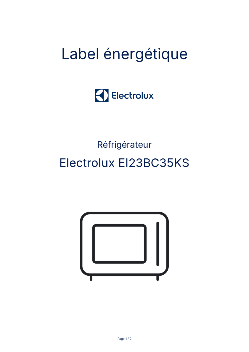 Image de la première page du manuel de l'appareil EI23BC35KS