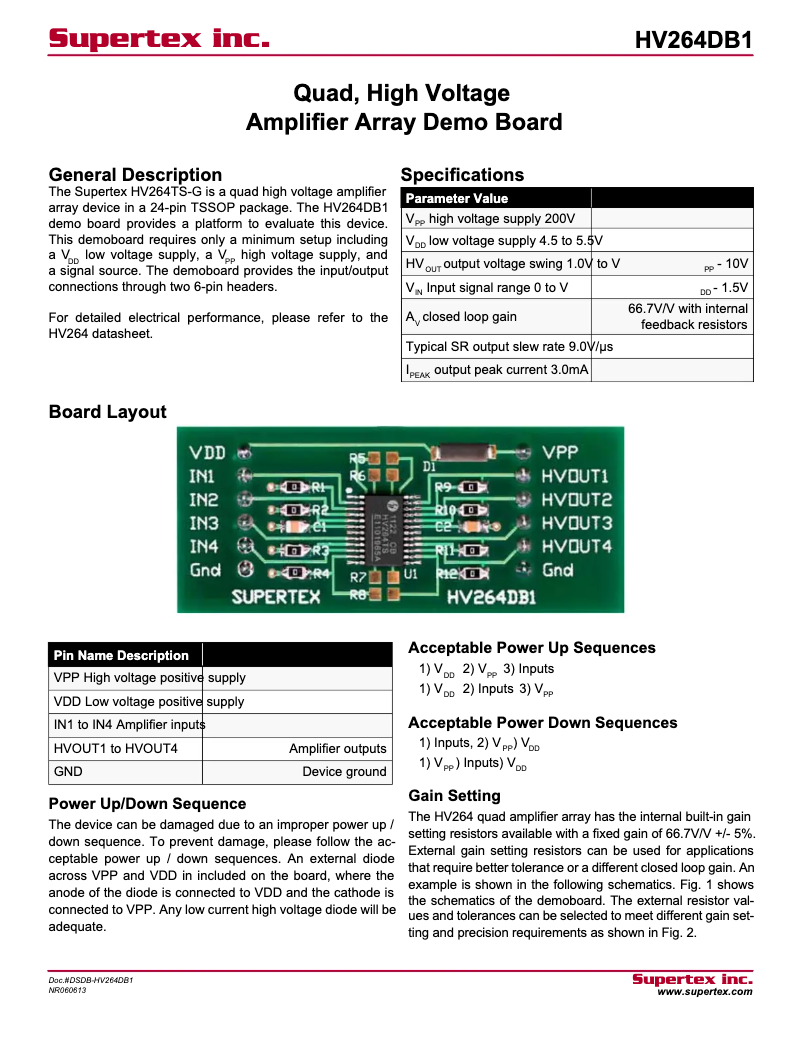 Page 1 de la notice Manuel utilisateur Microchip HV264DB1