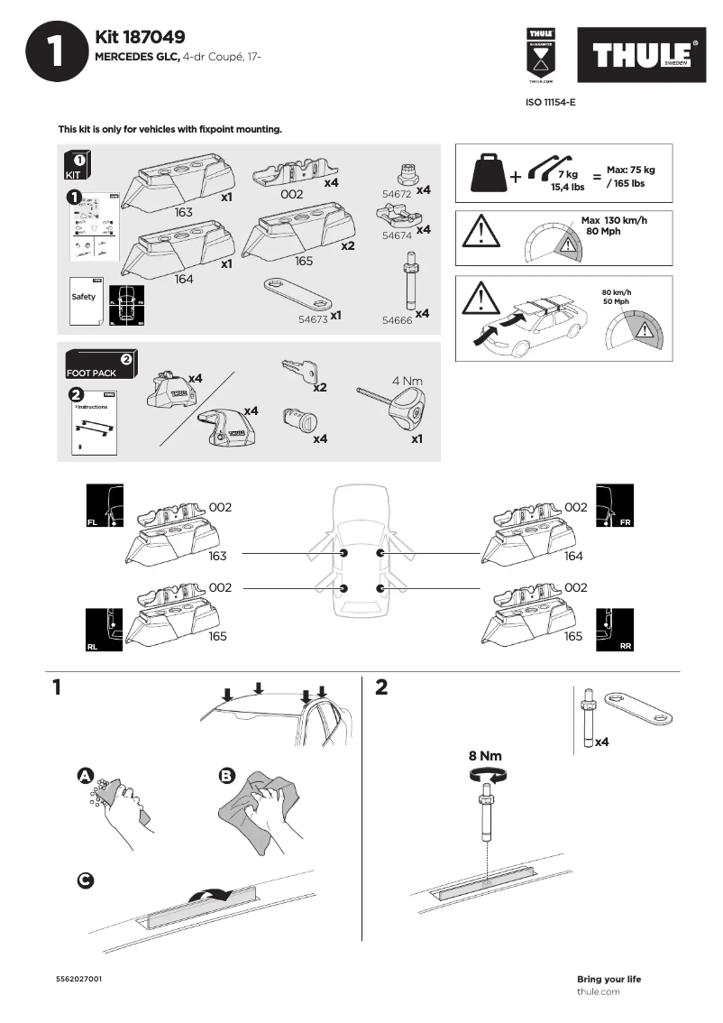 Page n°1 - Manuel utilisateur Thule Kit 187049