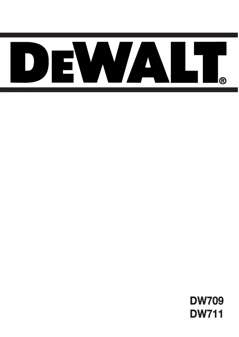 Page n°1 - Manuel utilisateur DeWalt DW709