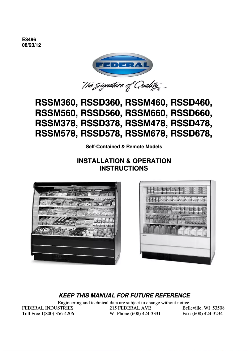 Image de la première page du manuel de l'appareil RSSD-360SC