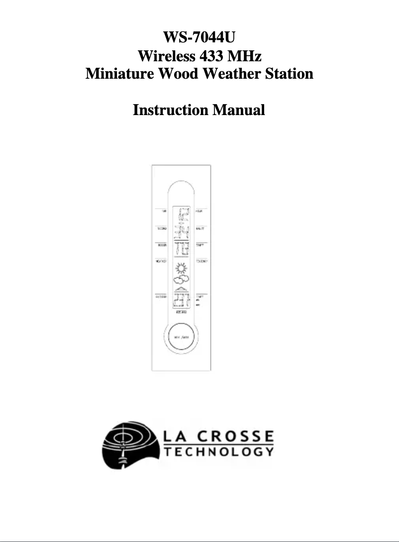 Page n°1 - Manuel utilisateur La Crosse Technology WS-7044