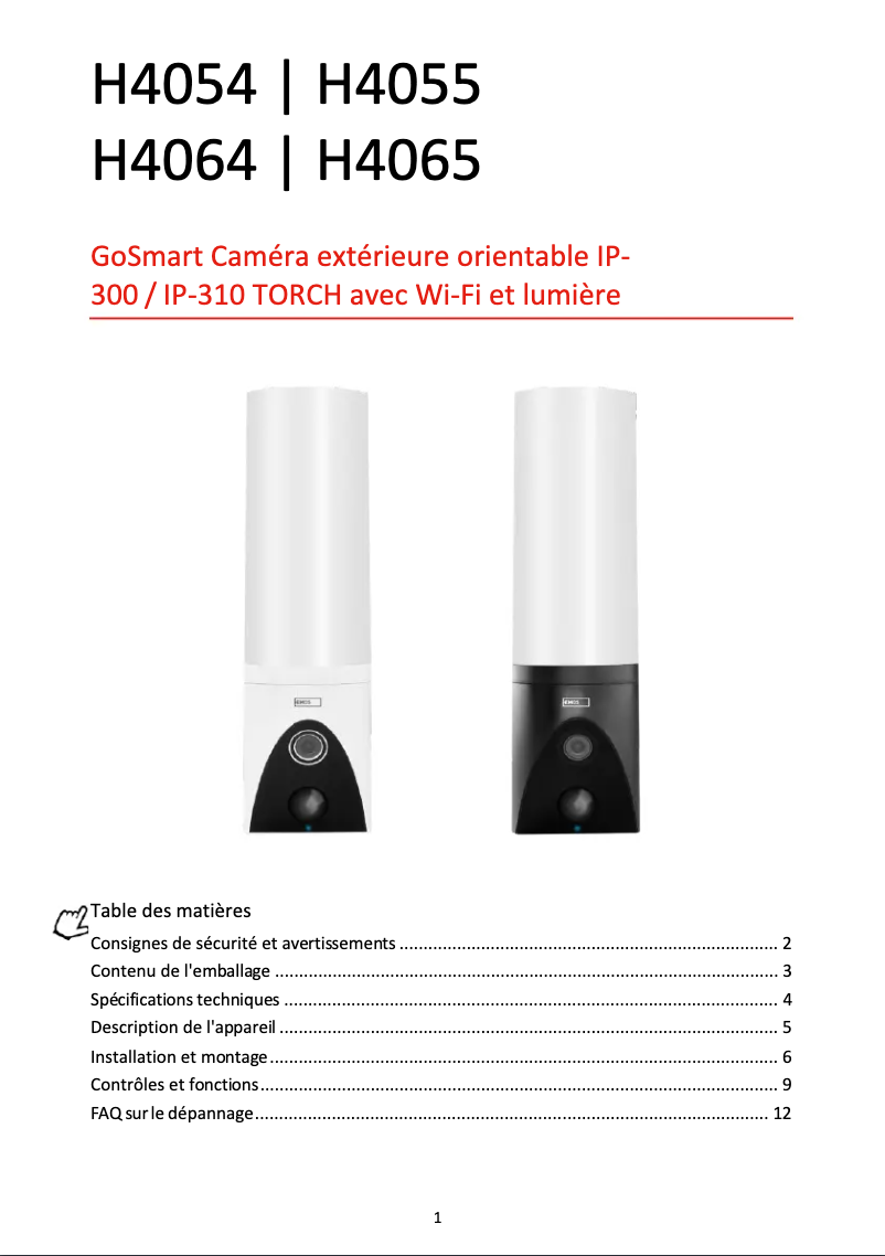 Page n°1 - Manuel utilisateur Emos H4065