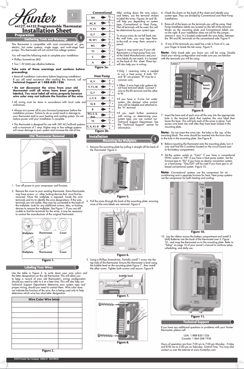 Página 1 del manual Manual de usuario Hunter 44132
