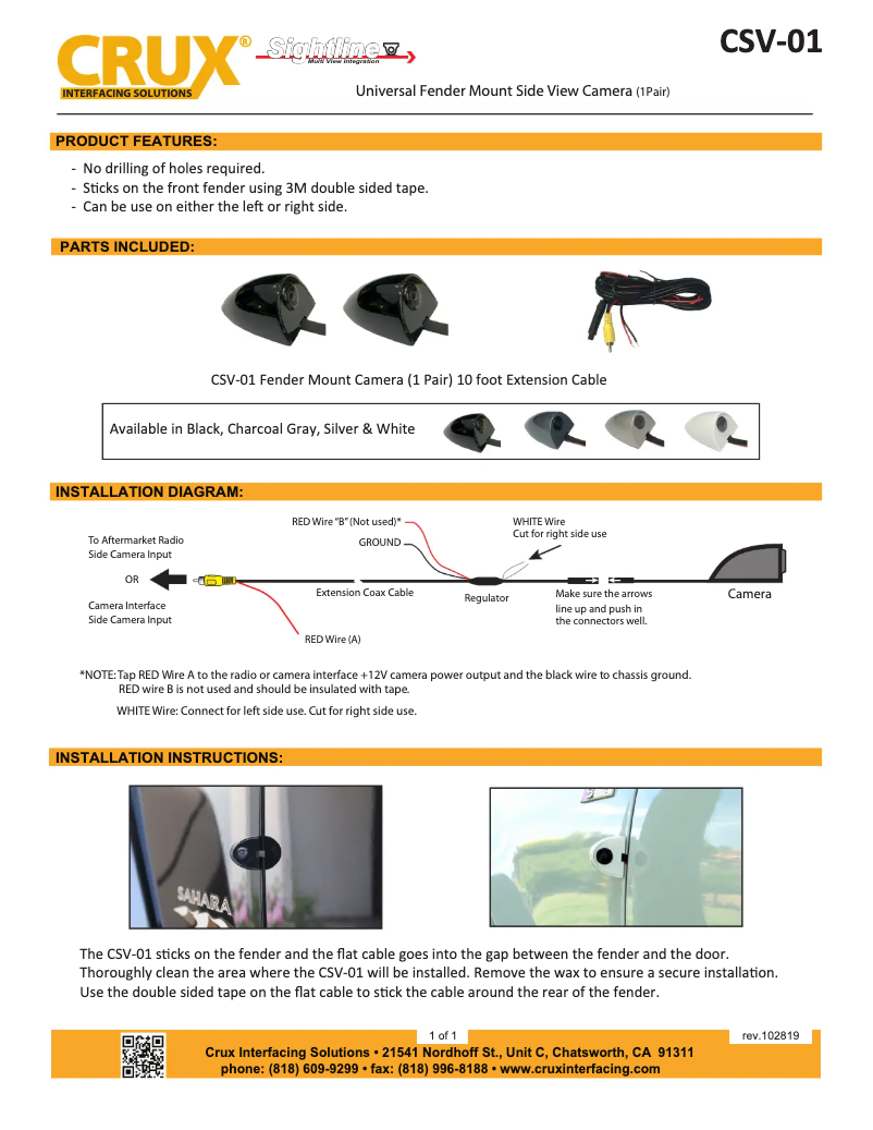 Image de la première page du manuel de l'appareil CSV-01
