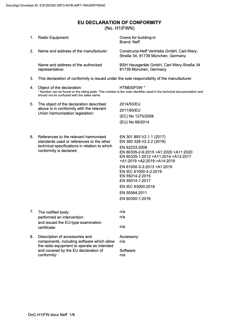 Page 1 de la notice Mode d'emploi Neff B17CS22G0