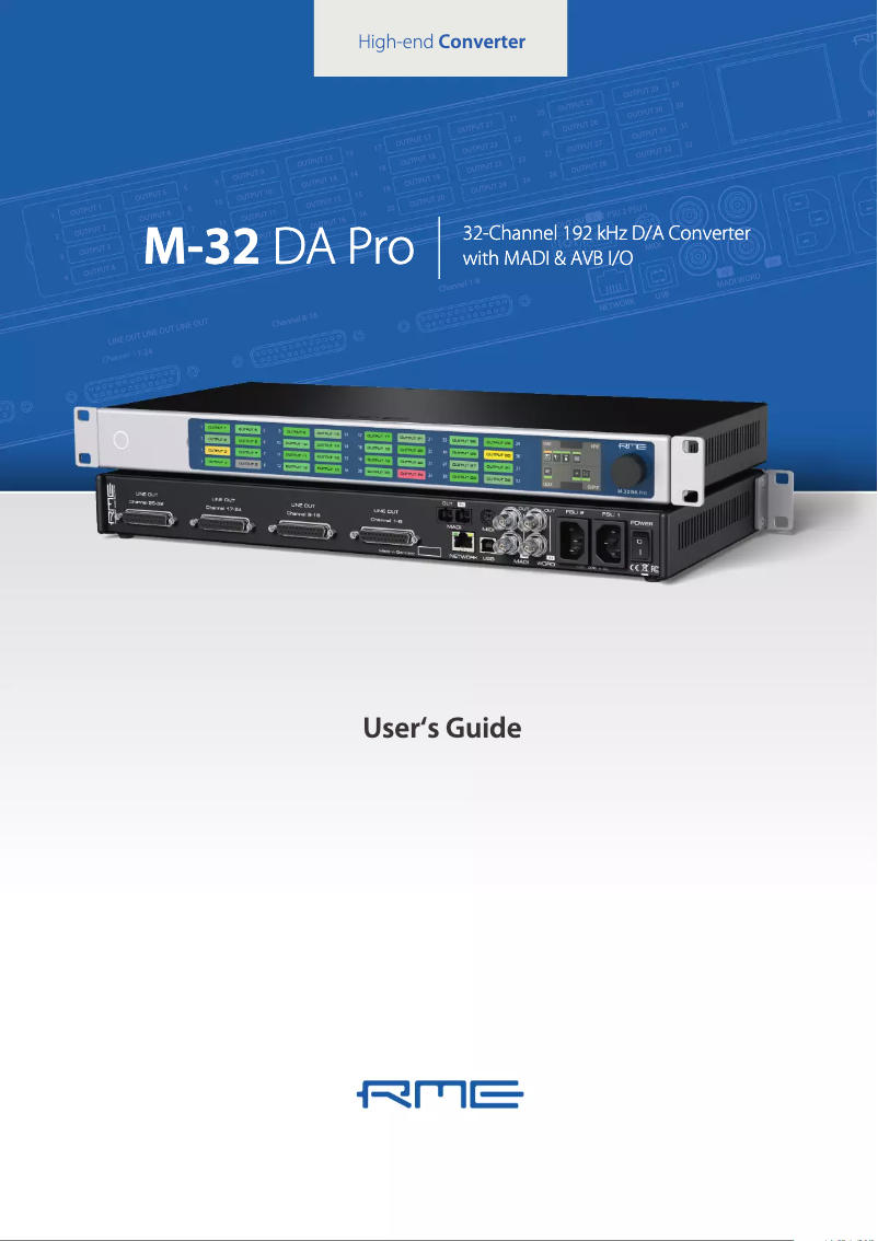 Page n°1 - Manuel utilisateur RME M-32 DA Pro