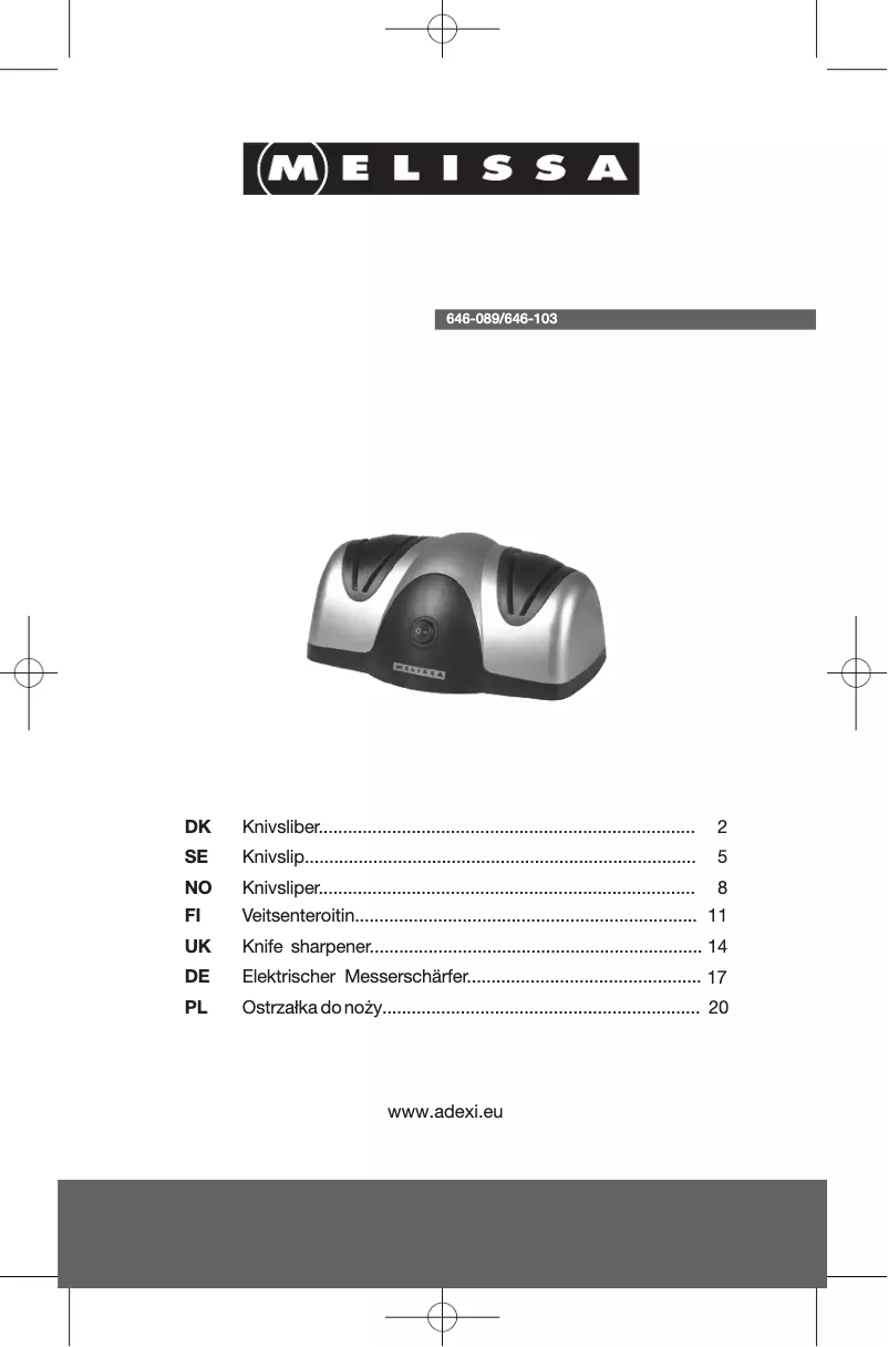 Imagen de la primera página del manual del dispositivo 646-103