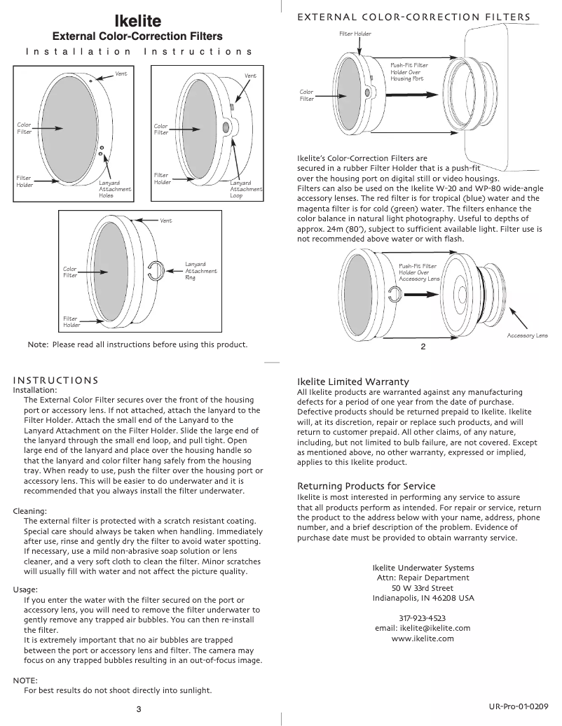 Page 1 de la notice Manuel utilisateur Ikelite 6441.46