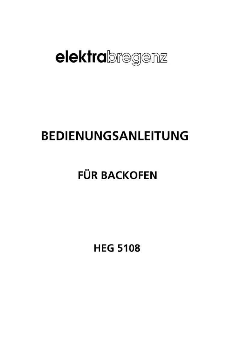 Page 1 de la notice Manuel utilisateur Elektra Bregenz HEG 5108 W