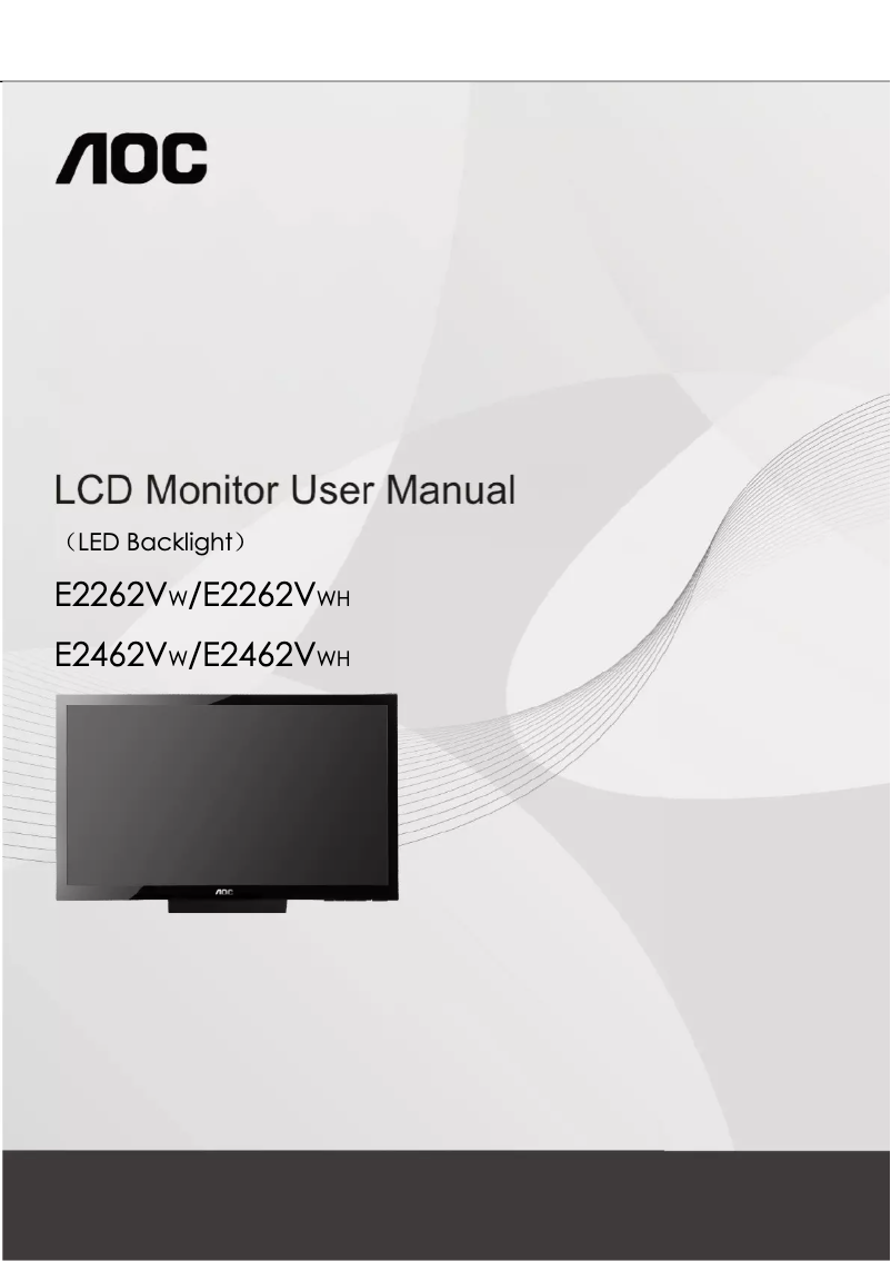 Page n°1 - Manuel utilisateur AOC E2462VWH