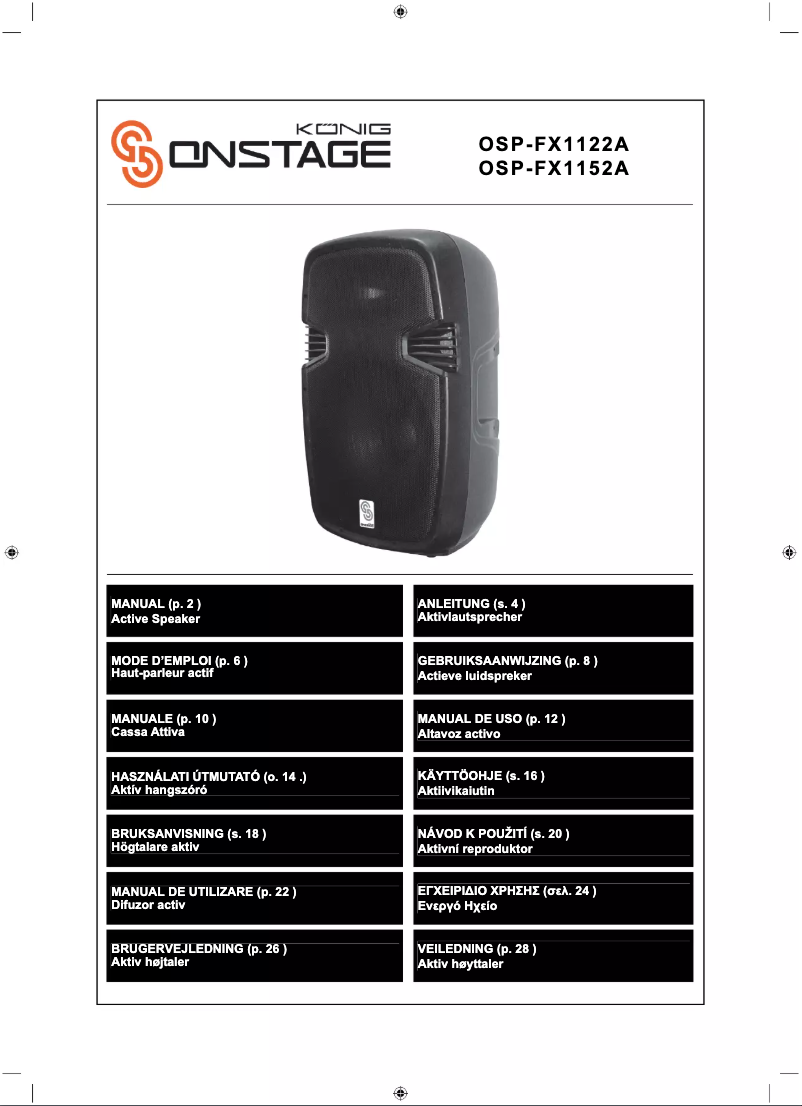 Page n°1 - Manuel utilisateur Konig OSP-FX1152A