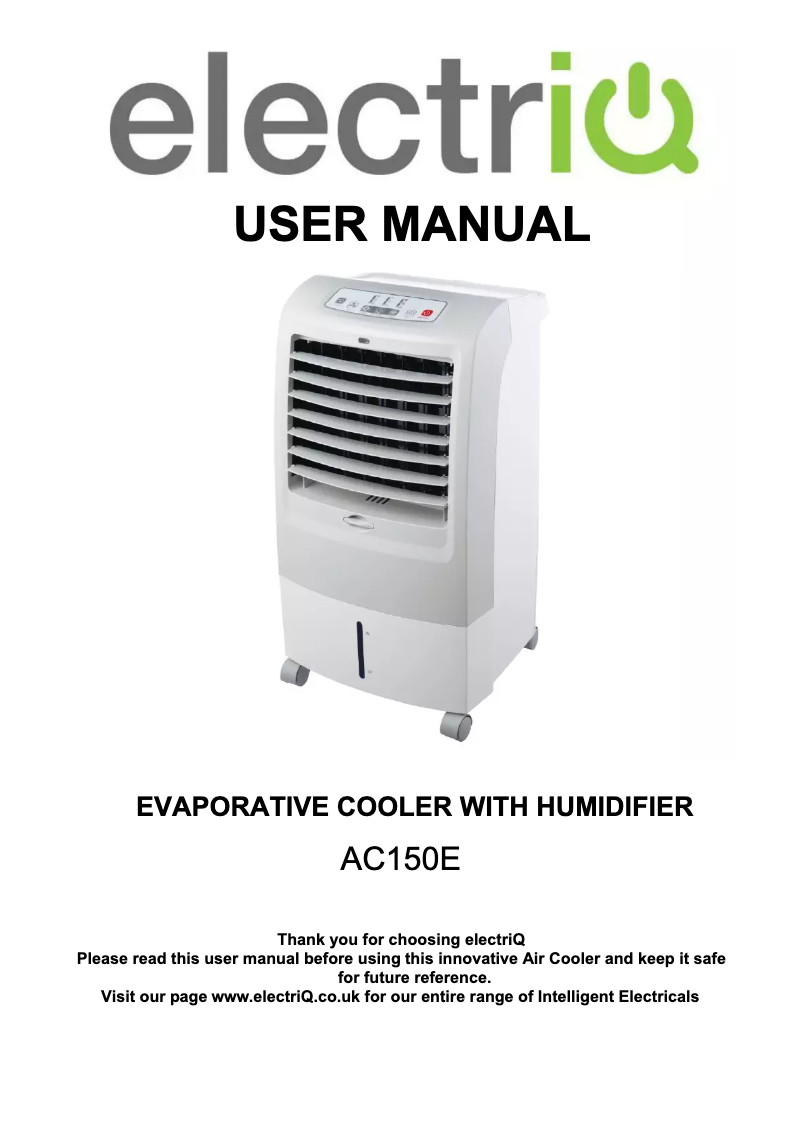 Image de la première page du manuel de l'appareil AC150E