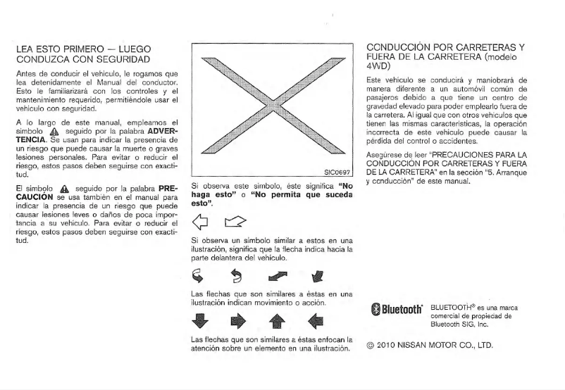 Page 1 de la notice Manuel utilisateur Nissan X-Trail (2012)