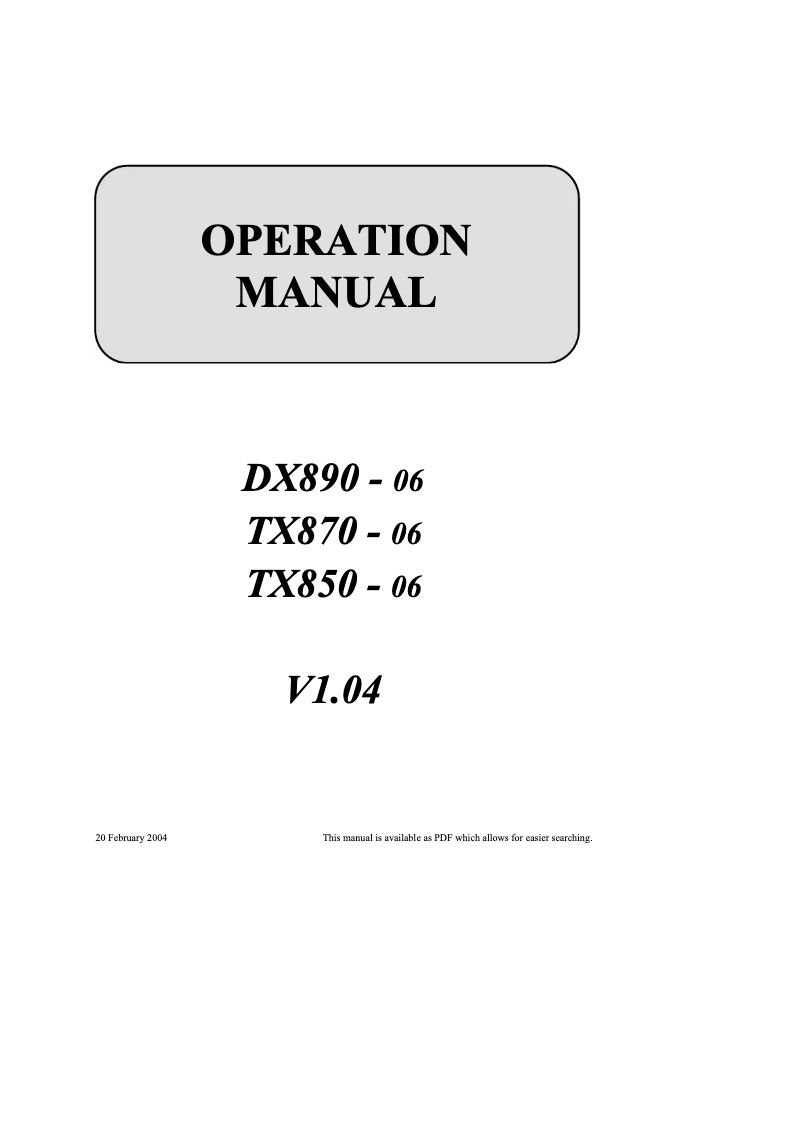 Page n°1 - Manuel utilisateur Uniwell DX890-06