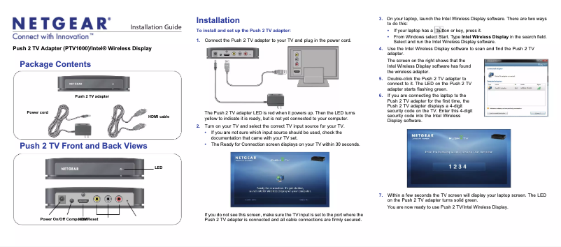 Page n°1 - Guide d'installation Netgear PTV1000