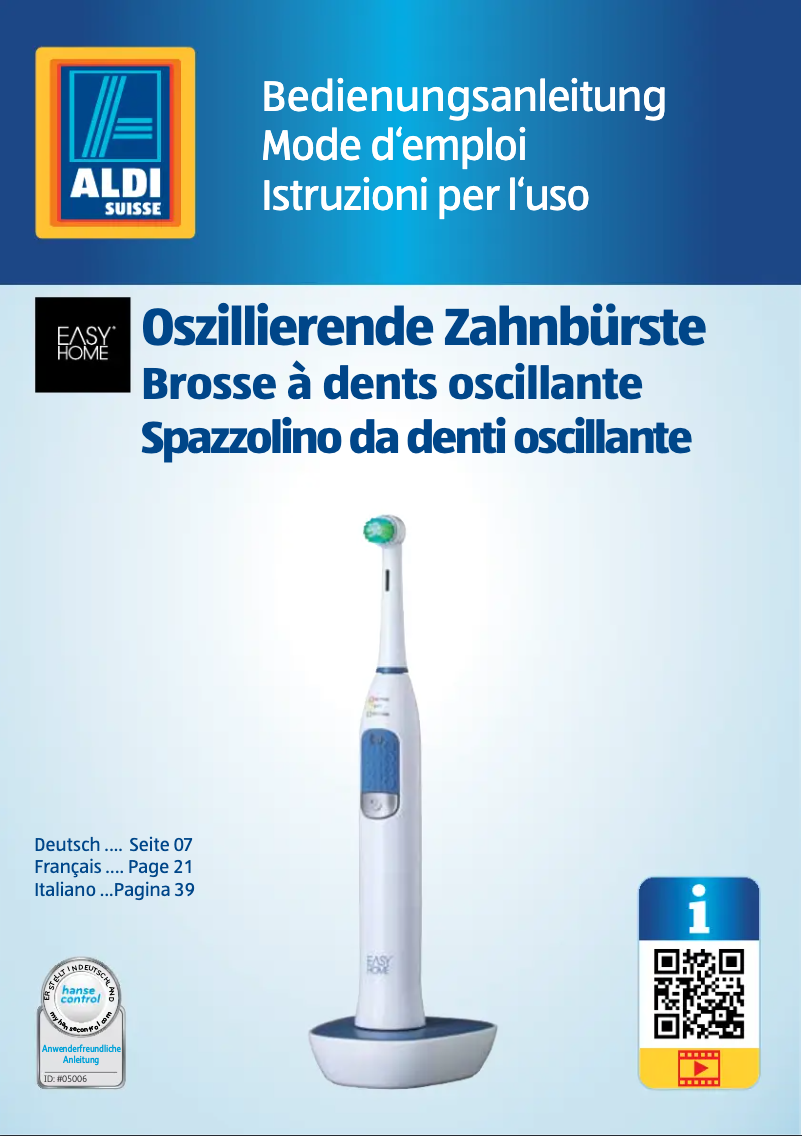 Page 1 de la notice Manuel utilisateur Easy Home GT-TBo-01