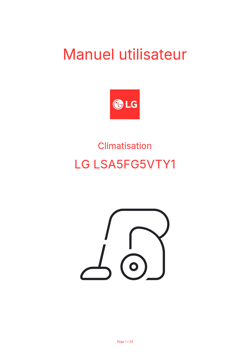 Image de la première page du manuel de l'appareil LSA5FG5VTY1