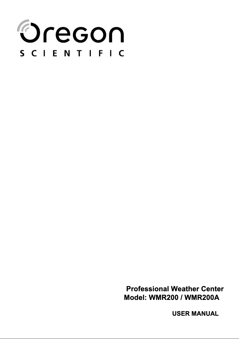 Page 1 de la notice Manuel utilisateur Oregon Scientific WMR200A