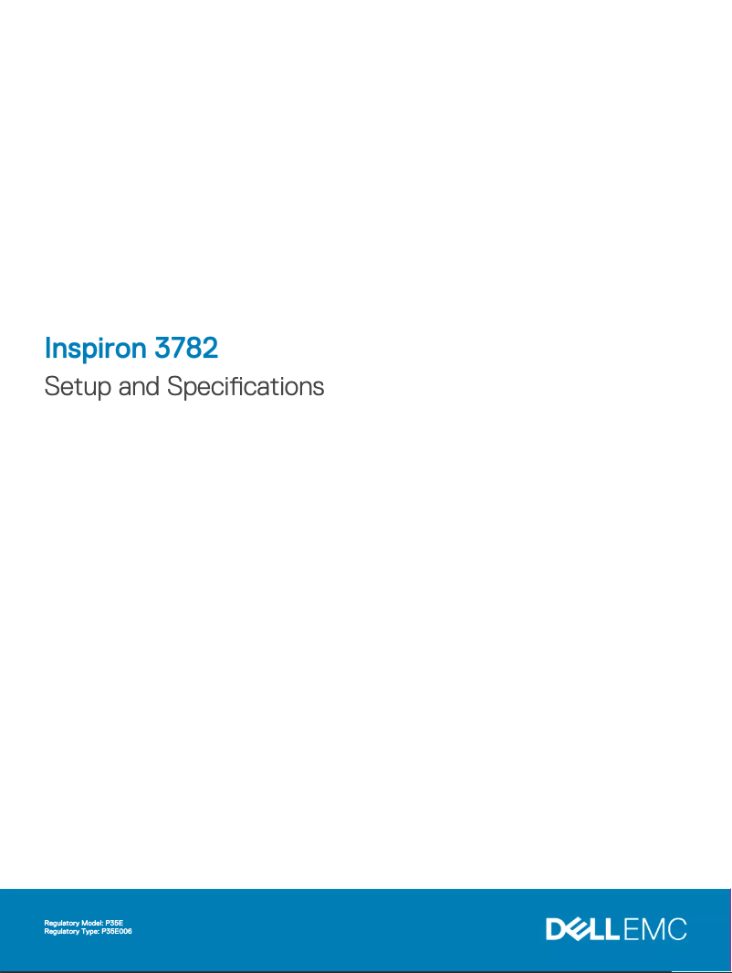 Page 1 de la notice Guide d'installation Dell Inspiron 3782