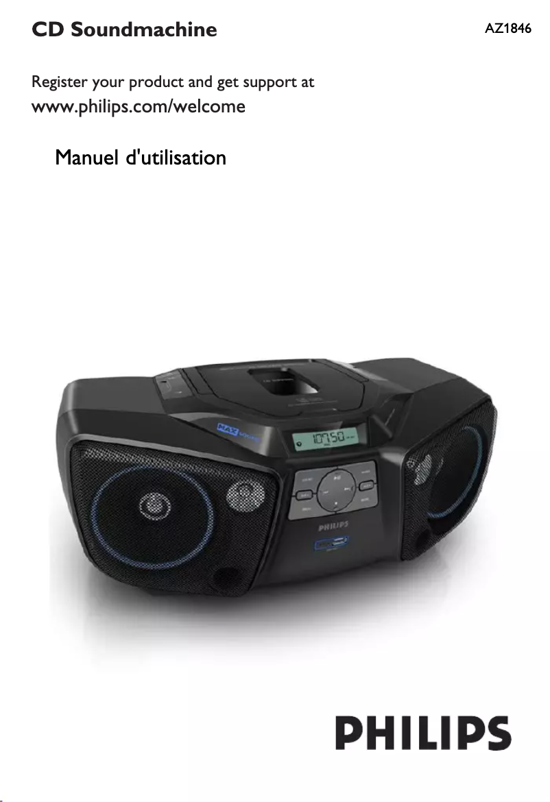 Page 1 de la notice Manuel utilisateur Philips AZ1846