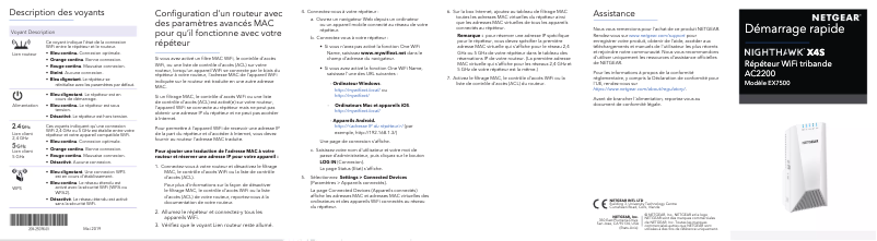 Image de la première page du manuel de l'appareil Nighthawk X4S EX7500