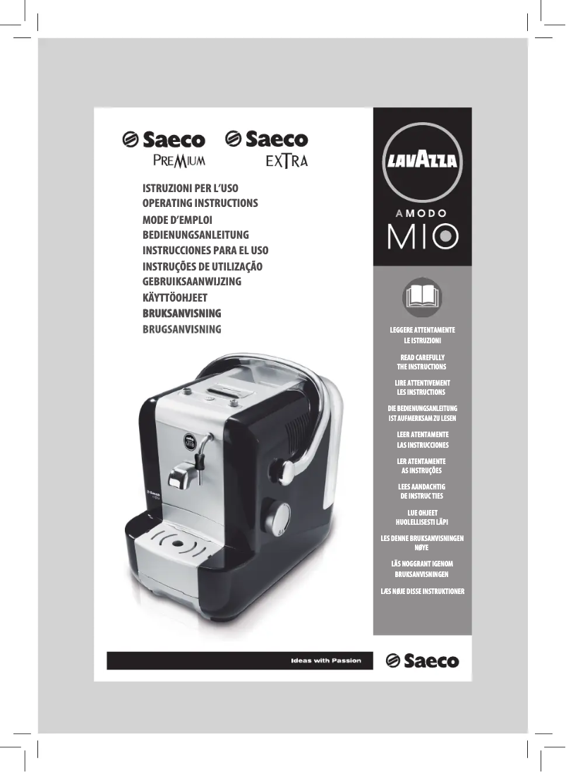 Image de la première page du manuel de l'appareil Saeco Lavazza A Modo Mio RI9575
