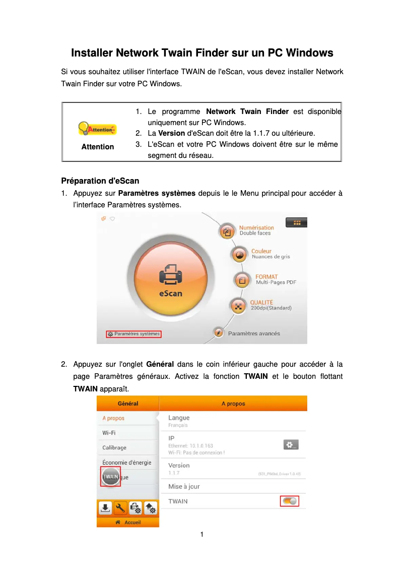 Page n°1 - Manuel utilisateur Plustek eScan A350