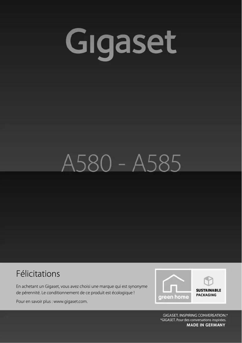 Imagen de la primera página del manual del dispositivo Gigaset A580 Duo