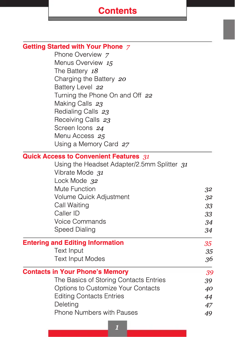 Page 1 de la notice Manuel utilisateur Casio G'zOne C711