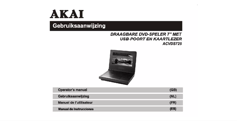 Page n°1 - Manuel utilisateur AKAI ACVDS725