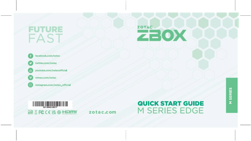 First page image of the manual for ZBOX edge MI352