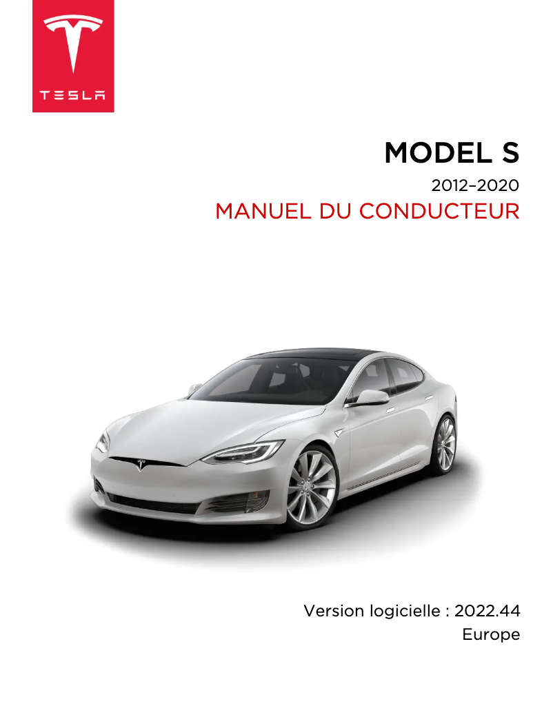 Image de la première page du manuel de l'appareil Model S (2018)