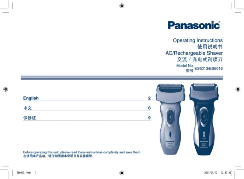 Page 1 de la notice Manuel utilisateur Panasonic ES-6013