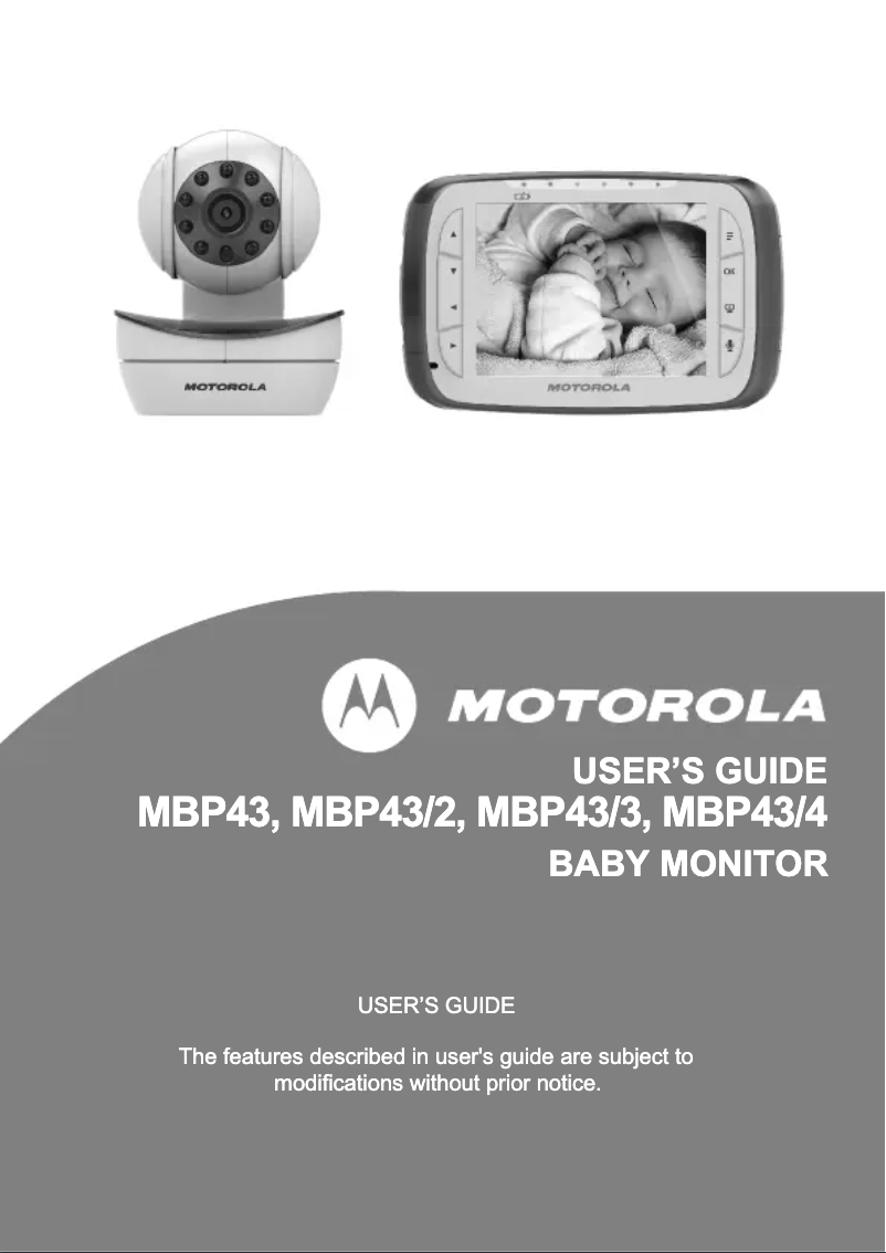 Page 1 de la notice Manuel utilisateur Motorola MBP43