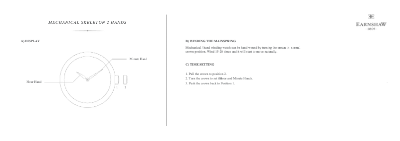 Page n°1 - Manuel utilisateur Earnshaw ES-8061-SETA-05